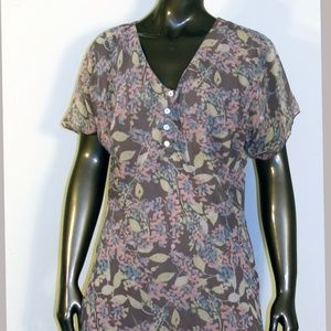 Pink & Brown Floral Dress